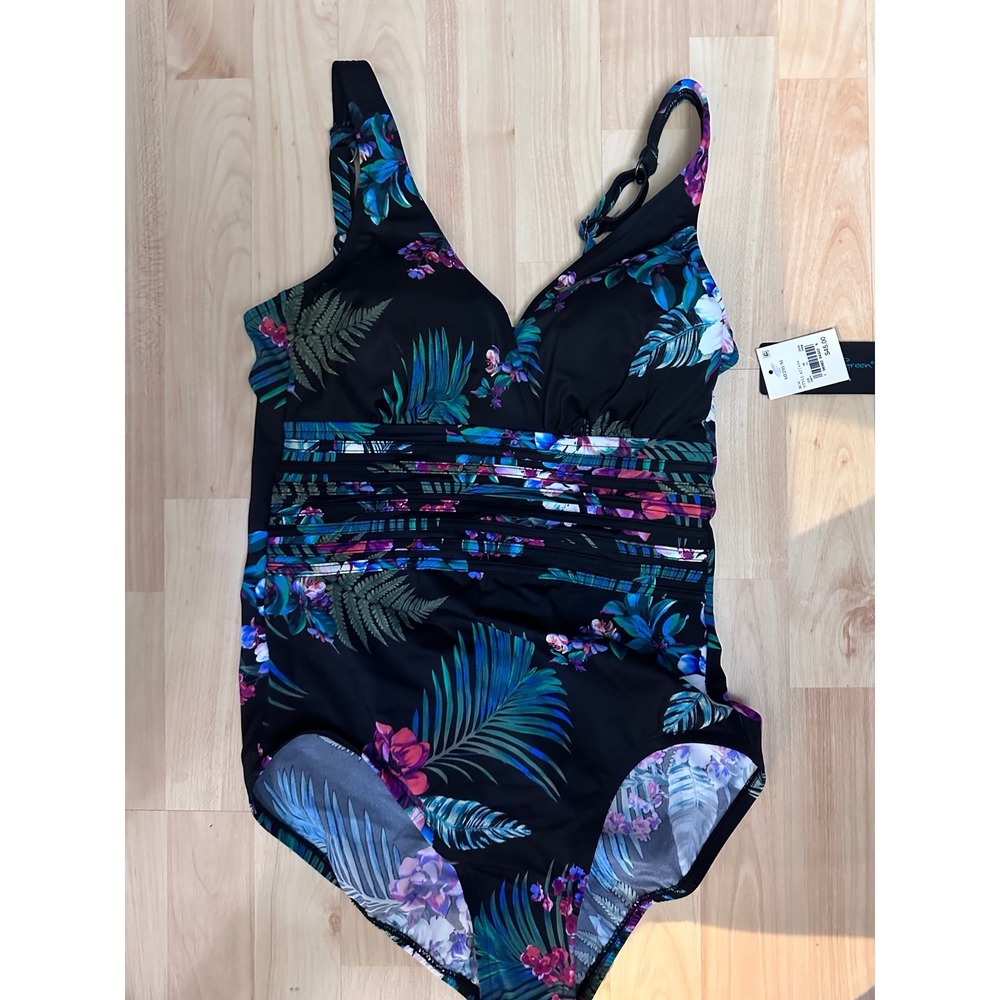One Piece Swimsuit aqua Green women's bathing suit medium NWT